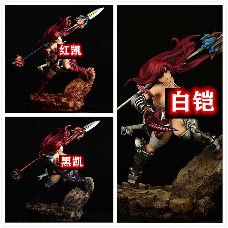 Authentic Orcatoys Fairy Tail Erza White Armor Black Knight Red Knight Figure