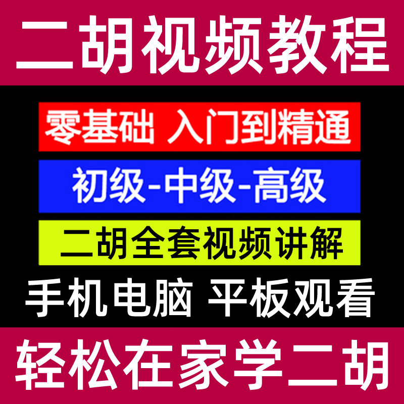 Famous Teacher Erhu Tutorial Film Self-study Introductory Zero Basic Teaching Tutorial Encyclopedia Beginner Professional Performance Film