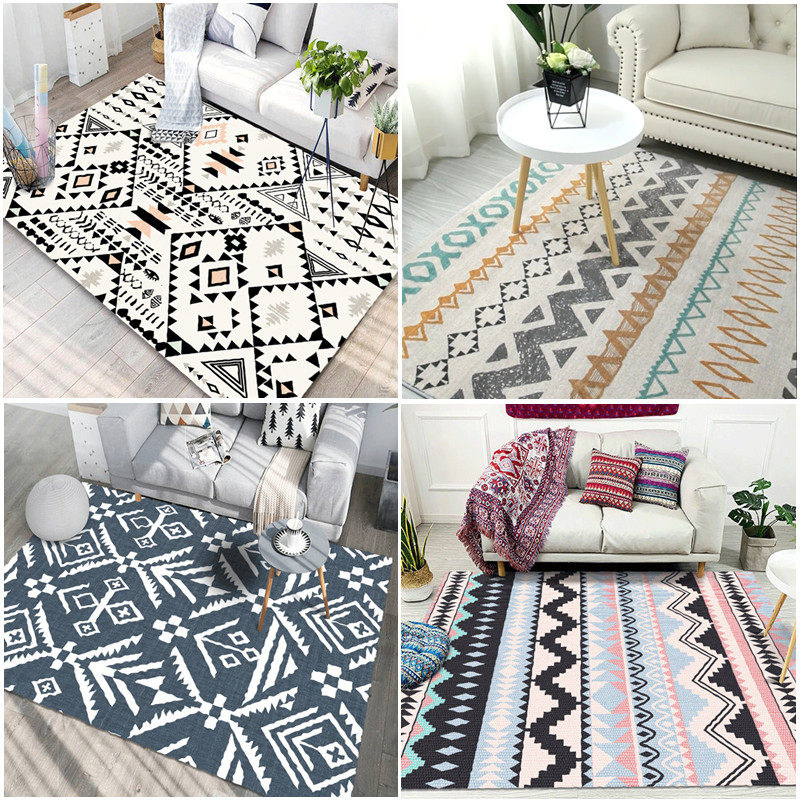 Carpet Living Room Tea Table Blanket Morocco Nordic Bedroom Tea Table Bedside Blanket Full Room Wash-Free Mat Large Area