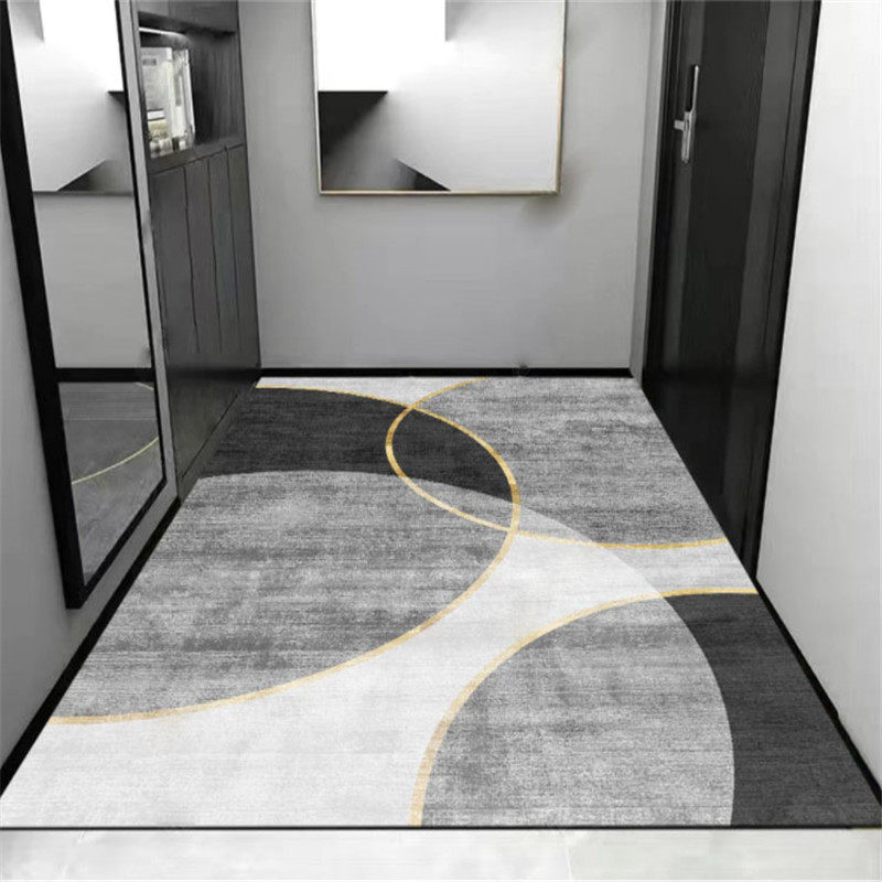 Simple door mats light luxury home entry door foot mats resistant to dirty door change insole gray porch carpet