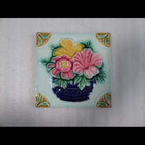 High-relief underglaze ceramic tile from the Manchukuo period of the Republic of China] 1 piece (porcelain plate and tile