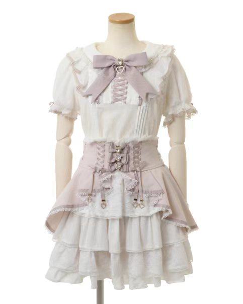 Japanese Style Llizlisa Pearl-Embellished Collar Rhinestone Bow Lace Top Popular Style Top Japanese Style Llizlisa Pearl-Embellished Collar Rhinestone Bow Lace Top Popular Style Top