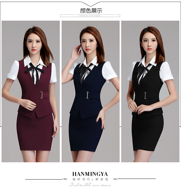 Mùa hè 2018 mới ngắn vest kinh doanh phù hợp với phụ nữ OL slim slim phù hợp với vest vest dụng cụ áo nữ