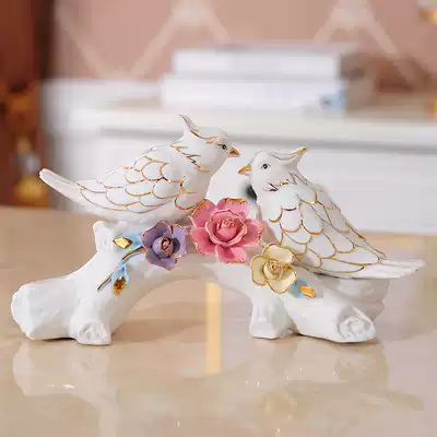 Mandarin duck ornaments bird decorations a pair of living room bedroom study wine cabinet small furnishings creative wedding gifts