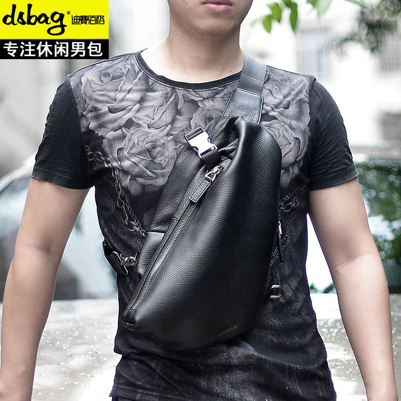 2022 new chest bag men's messenger bag tide brand large-capacity men's leather shoulder bag first layer cowhide crossbody men's bag