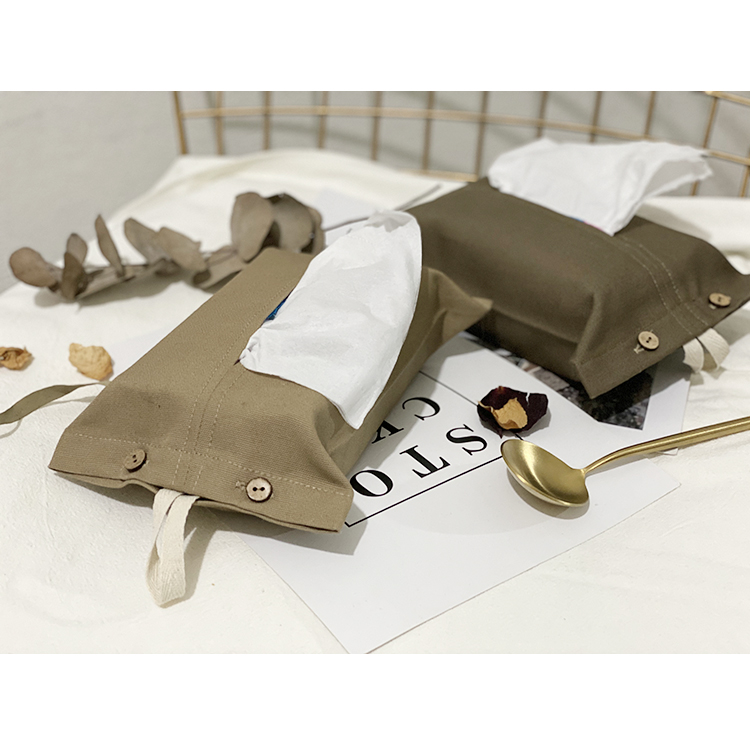 Japanese-style tissue bag canvas cloth toilet paper box car tissue cover household living room removable toilet paper bag literary toilet paper box bag
