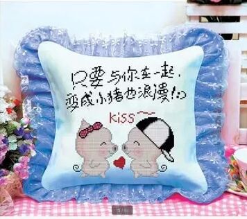 Cross stitch gối mới giá cả phải chăng chính xác in ấn couple hai puppy đệm phòng khách phim hoạt hình anime