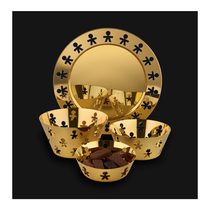 Limited edition 24K gold spot Alessi GIROTONDO paper cut villain Metal storage basket Food basket Fruit basin