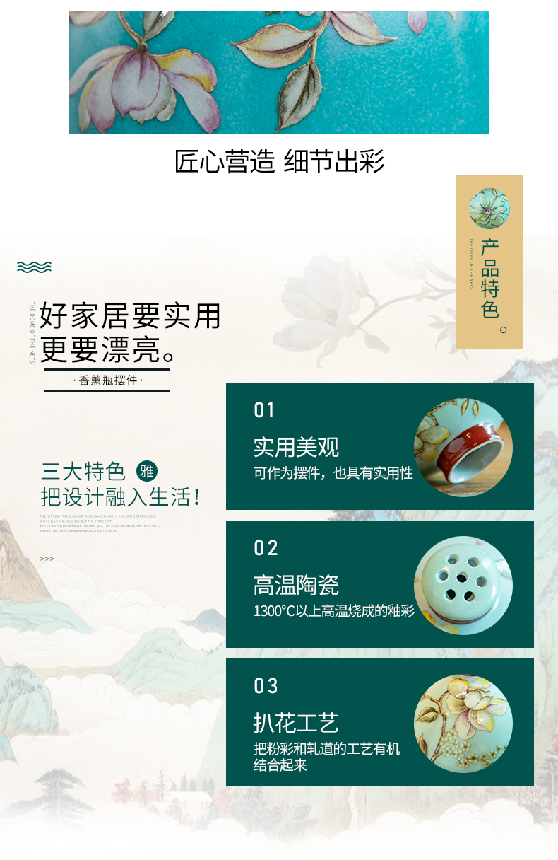 Ceramic aromatherapy furnishing articles without fire sweet atmosphere oil air freshener indoor room durable incense toilet deodorant