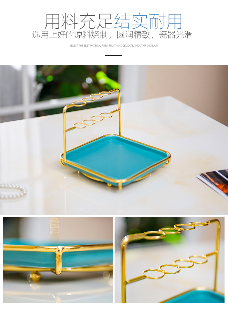 Nordic ceramic jewelry tray cosmetics boxes shelf brush desktop finishing double jewelry box