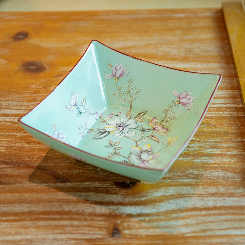 Creative ceramic dry fruit tray was home sitting room tea table table fruit bowl square 'lads' Mags' including nuts basin of snack plate furnishing articles