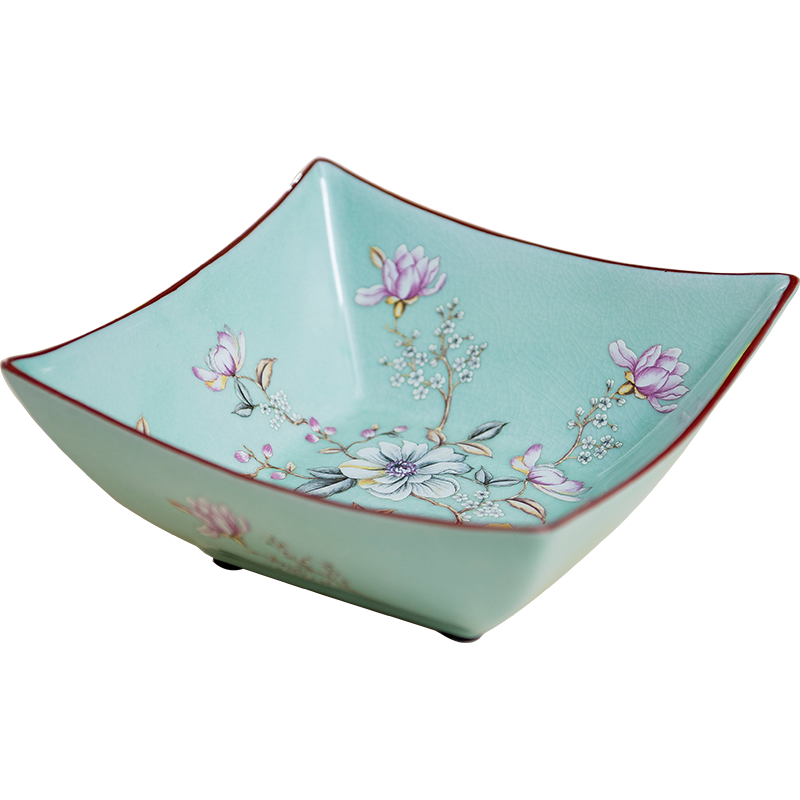 Creative ceramic dry fruit tray was home sitting room tea table table fruit bowl square 'lads' Mags' including nuts basin of snack plate furnishing articles