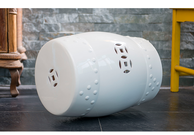 Jingdezhen ceramic drum who hollow - out archaize sitting who round drum who furnishing articles of the new Chinese style household act the role ofing is tasted in porch shoe who