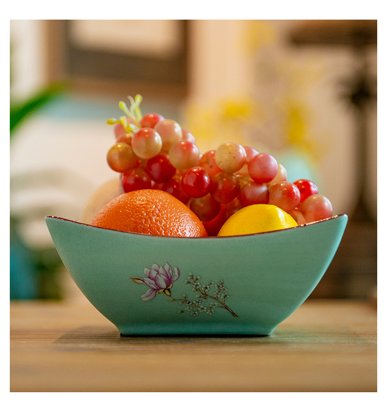 Creative ceramic dry fruit tray was home sitting room tea table table fruit bowl square 'lads' Mags' including nuts basin of snack plate furnishing articles