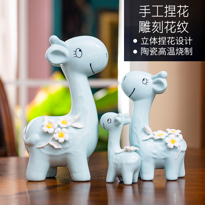 European creative ceramic three deer in furnishing articles contracted household decorates porch decorate TV ark, wedding gift decoration