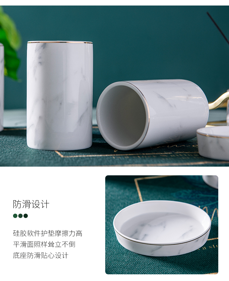 European marble ceramic sanitary ware 4 times contracted toothbrush gargle creative suite bathroom wash gargle suit