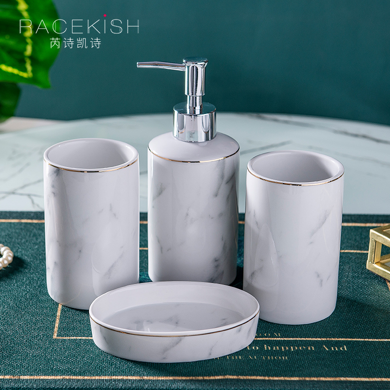 European marble ceramic sanitary ware 4 times contracted toothbrush gargle creative suite bathroom wash gargle suit