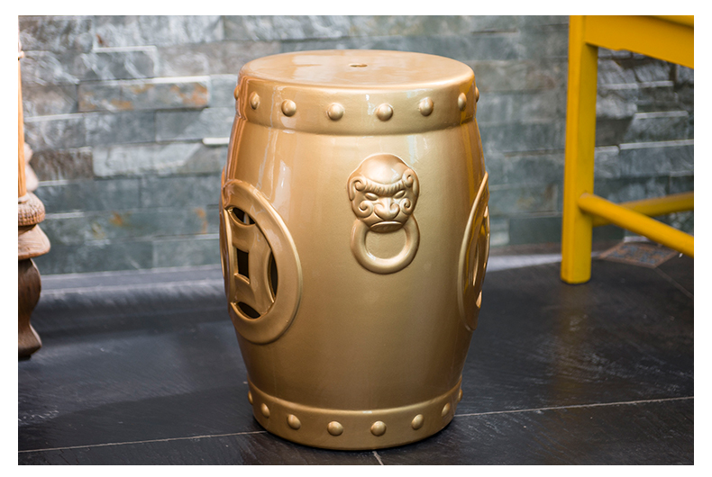 Jingdezhen ceramic drum who hollow - out archaize sitting who round drum who furnishing articles of the new Chinese style household act the role ofing is tasted in porch shoe who