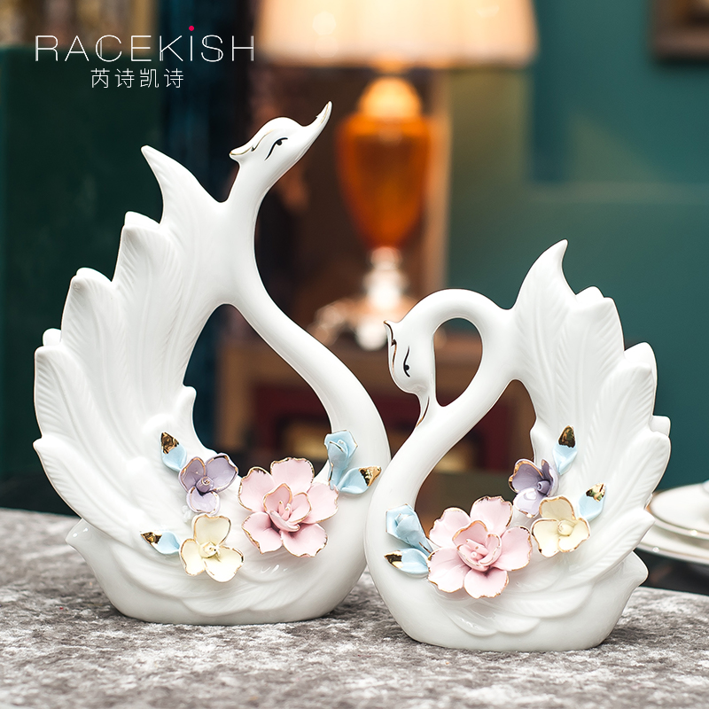 European style wedding gift ideas ceramic swan furnishing articles household act the role ofing is tasted, the sitting room porch ark, decoration decoration