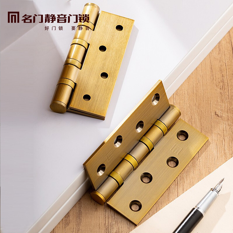 Mingmen Hardware silent hinge Stainless steel flat open hinge Wooden door door bearing 4 inch folding loose leaf