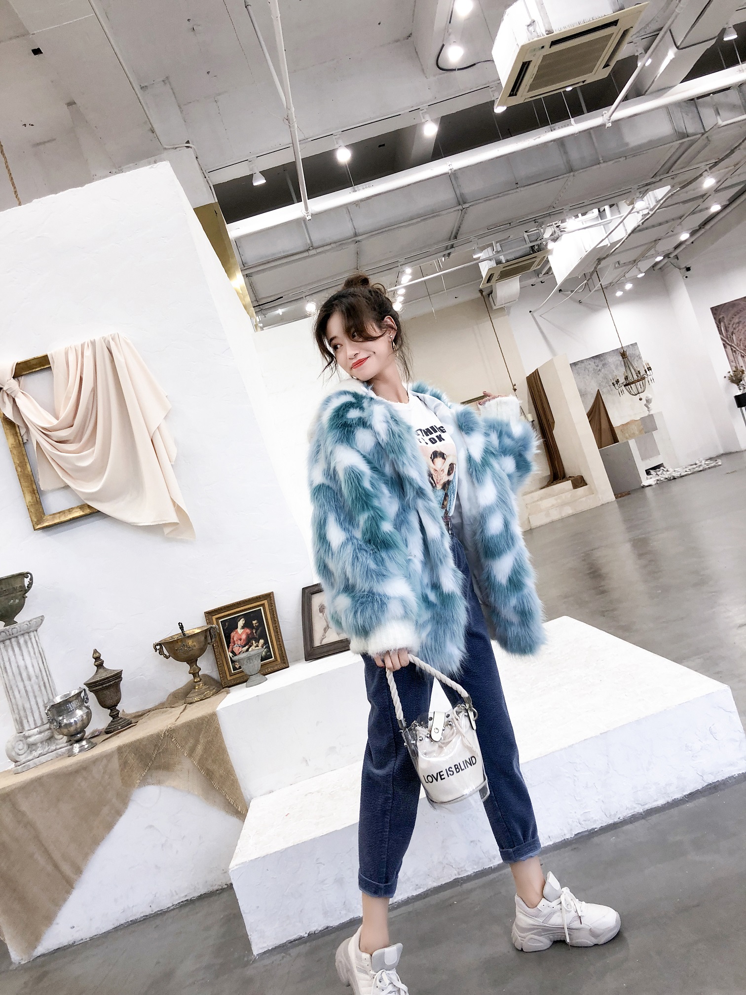 Áo khoác lông có thể tháo rời áo lông zara