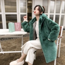 Net Red new wool coat thickened medium and long loose hooded mink plush artificial fur coat women winter