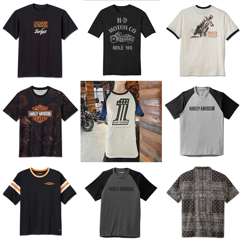 Harley-Davidson T-Shirt Motorcycle Riding Short-Sleeved Casual Men's Shirt Round Neck Top Harley-Davidson T-Shirt Motorcycle Riding Short-Sleeved Casual Men's Shirt Round Neck Top