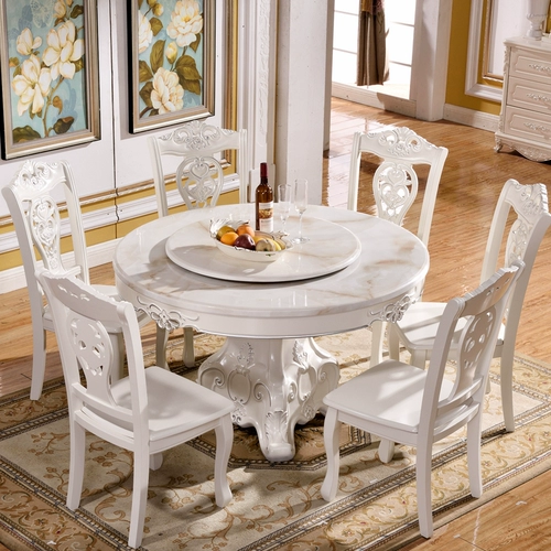 Мраморная столовая таблица 1 Таблица 6 Стул Простые европейские велосипедные ремешки с твердым деревом с твердым дерева