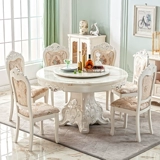 Мраморная столовая таблица 1 Таблица 6 Стул Простые европейские велосипедные ремешки с твердым деревом с твердым дерева