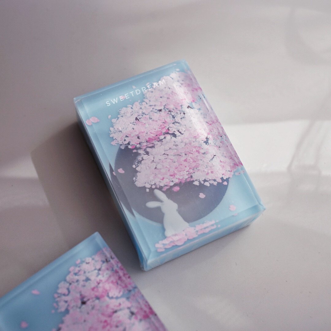 SweetLab in a place where cherry blossis bloom, etc. You rabbit year pure hand scented scented soap spring qualified gift-Taobao