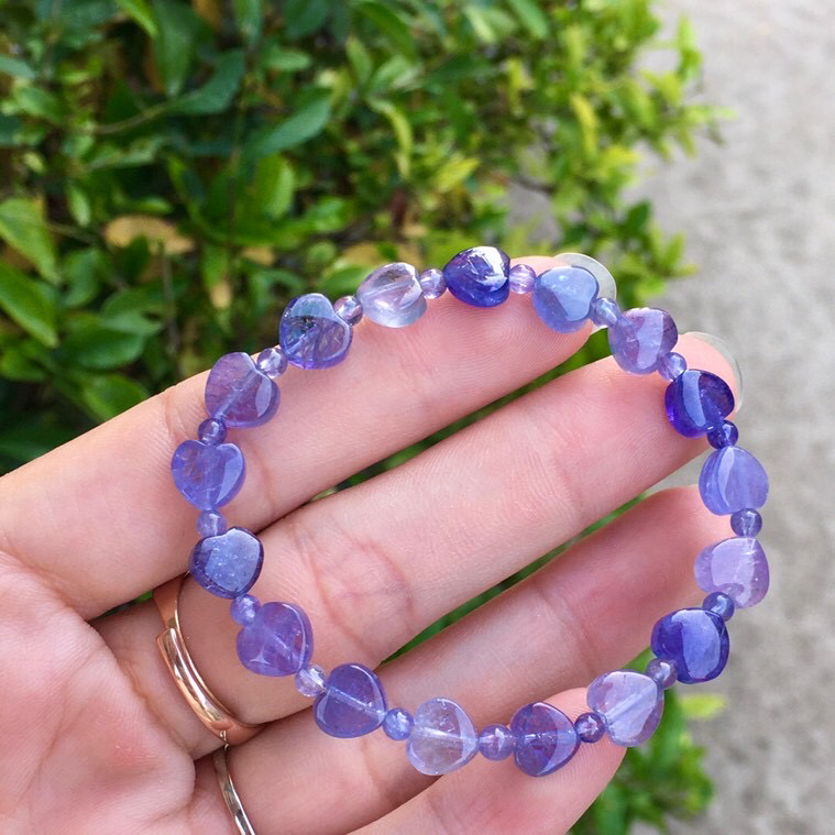 Natural Tanzanite Heart Bracelet
