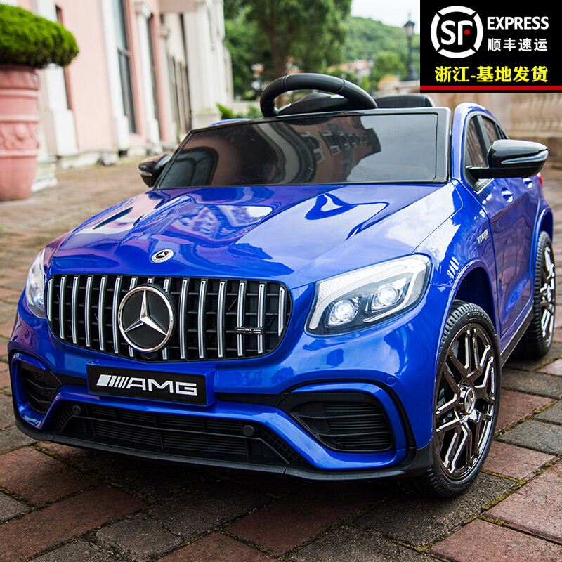 Benz GLC63s children electric car four-wheel car remote control can take a child baby carrier baby toy car can be seated-Taobao