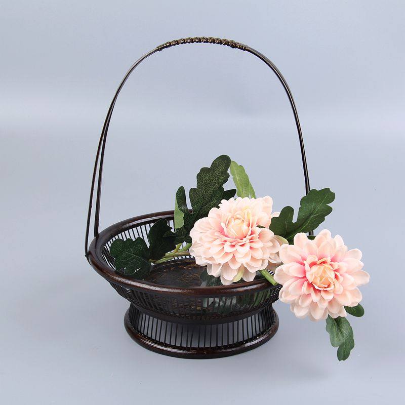 Xiang Rui Bamboo Art Small Original Flowery Flower Flower Flower Flower Flower Flower Flower floral flower Vase Bamboo vase flower basket Flower Basket-style handmade pendulum piece-Taobao