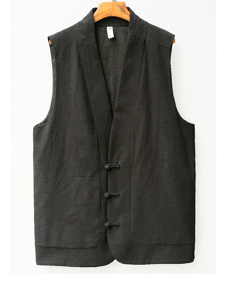 Trung Quốc vải cotton retro nút nam Tang phù hợp với vest vest bó sát vest phong cách Trung Quốc áo vest Cộng hòa Trung Quốc dịch vụ trà - Áo vest cotton áo 3 lỗ nam
