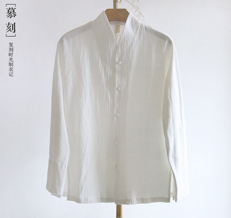 Chinese original cotton linen men discounted antique shirt tea meditate Chinese wind ethnic spring men casual shirt