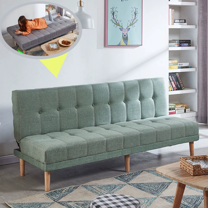 Phòng cho thuê căn hộ nhỏ bằng vải với giường sofa có thể gấp lại, phòng khách đơn giản tiết kiệm tối giản hiện đại cho 3 người sử dụng kép - Ghế sô pha