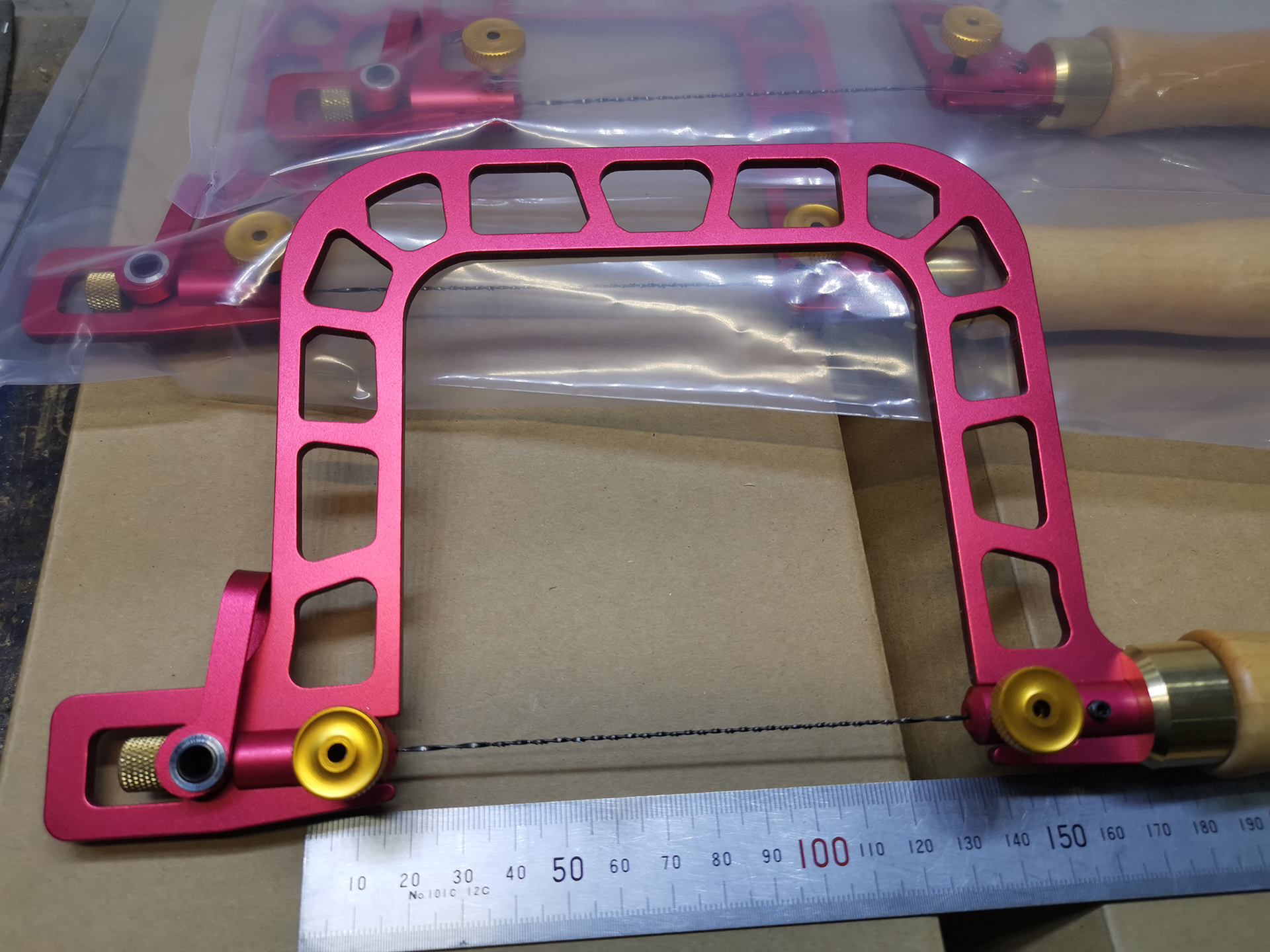 Pull-Flower Saw Handmade Curve Steel Wire Bar Woodwork With Aerial Aluminum Alloy Bicolor Beech Wood Handle