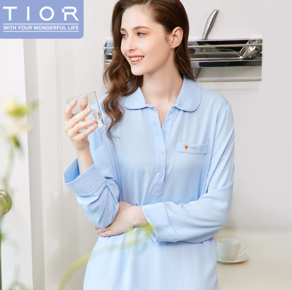 TIOR 100% Tiansi Small Leader Home Dress (Doll collar) DJ20522-1