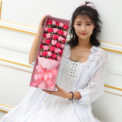 Mother's Day Soap Flowers Gift Box Gift 7 New Year's Eve Teacher Handmade Soap Flowers Rose Bouquet Beijing Hair