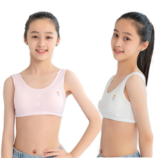 Топы и бра 儿童发育期纯棉背心女童中大童文胸内衣防凸点中小学生高中生抹胸