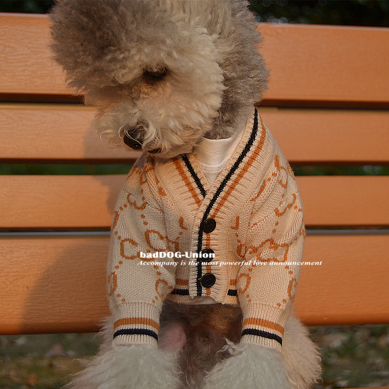 Pet Tide Brand Sweater Cardigan Teddy Bichon Schnauzer Tide Brand Sweater Dog Cat Tide Brand Clothes Cardigan