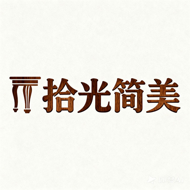 拾光简美全实木家具店的LOGO