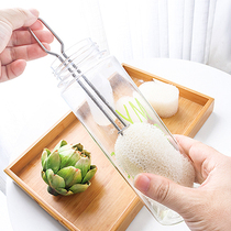 Creative stainless steel handle strong decontamination replaceable brush head sponge Cup brush