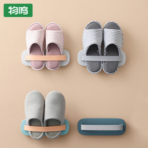 Wuming Bathroom slipper rack wall-mounted toilet shoe rack door toilet shoe storage space-saving hanging drain