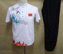 Tai Chi martial arts clothing T-shirt martial arts cultural shirt Tai Chi vest Chinese style collar T-shirt Tai Chi pants set
