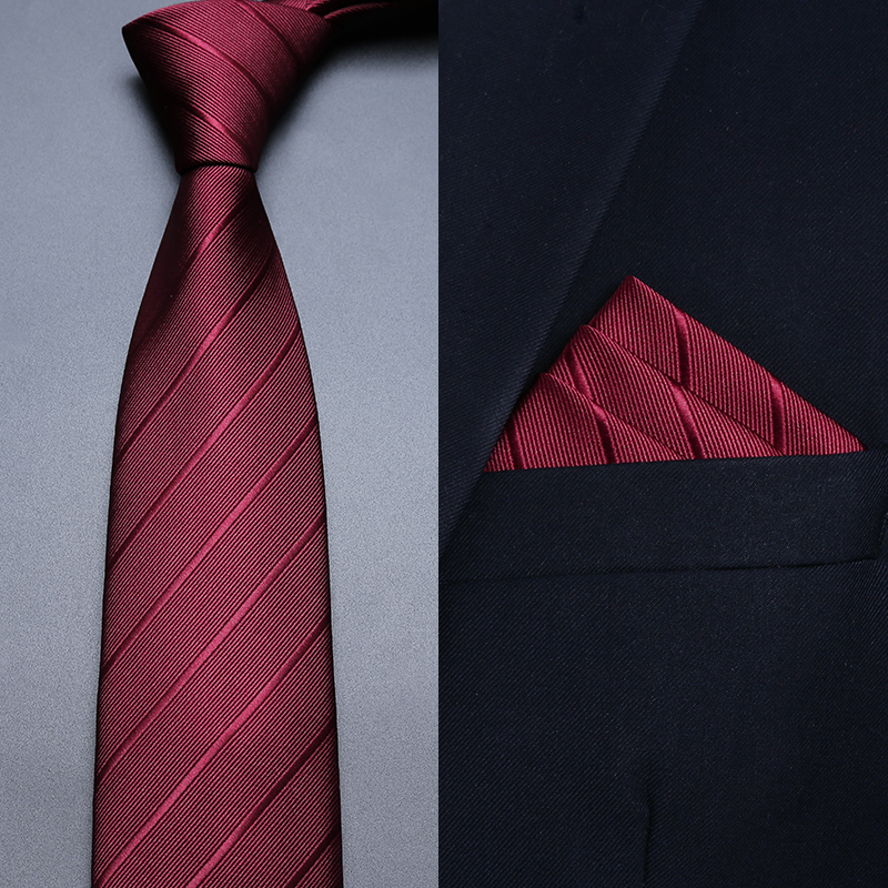 Red wedding tie male zipper groom wedding high-end hand dress suit business man no fight lazy