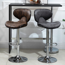 Bar chair Nordic bar chair Technology fabric bar stool Rotating lifting chair backrest Cashier front desk chair High stool