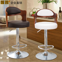 Hengya bar chair European bar chair Bar stool Rotary lift chair Solid wood backrest Front cashier chair High stool