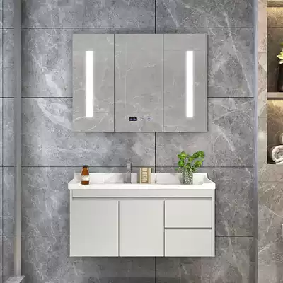 RUOMU smart bathroom cabinet combination dressing room wash table hand wash basin bathroom cabinet set toilet mirror cabinet