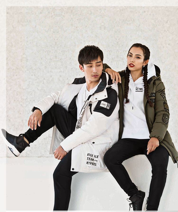Li Ning dài xuống áo khoác nữ thể thao mới loạt cuộc sống windproof ấm áo trùm đầu AYMM154 áo phao dáng dài nữ